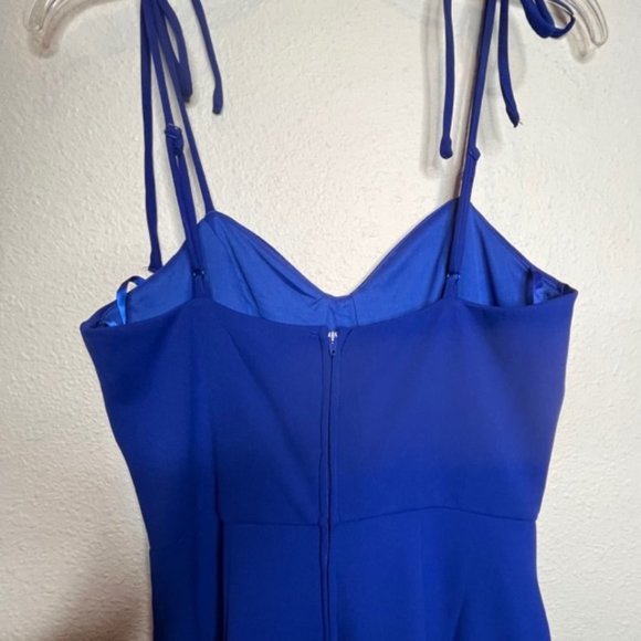 NEW Crystal Sky Strappy Blue Wide Leg Feminine Jumpsuit Medium - Picture 7 of 12